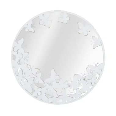 Lustro Okrągłe White Butterfly 62,5X2,3 cm (wymiar wewnętrzny Ø 60 cm)